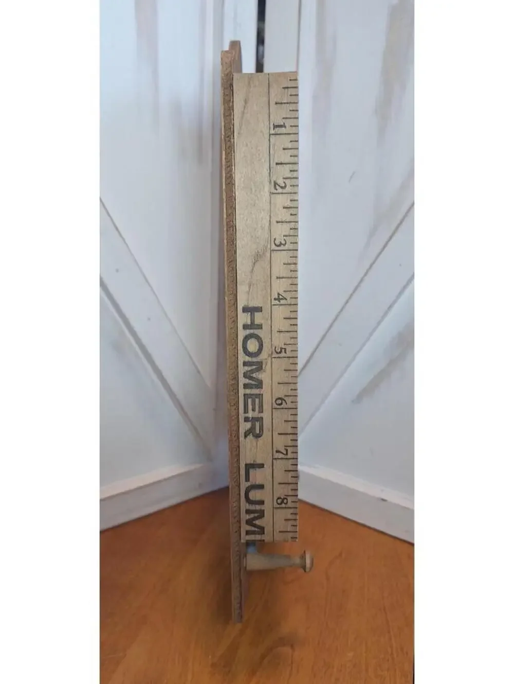 Hand Crafted Wood Ruler Trinket Wall Shelf Hearts 2 Peg Hooks Country 6.25X13.5